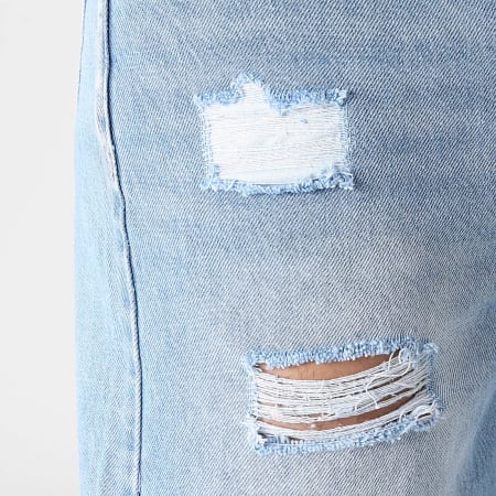 LBO - Lot De 2 Shorts Jean Relaxed Destroy 0326 0324 Gris Bleu Denim